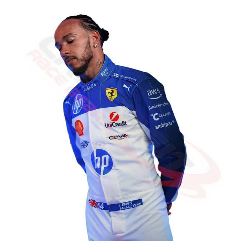2025 Lewis Hamilton Scuderia Ferrari F1 Miami GP Race Suit