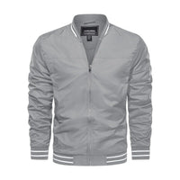 Men's Lightweight Bomber Jacket - Light Grey