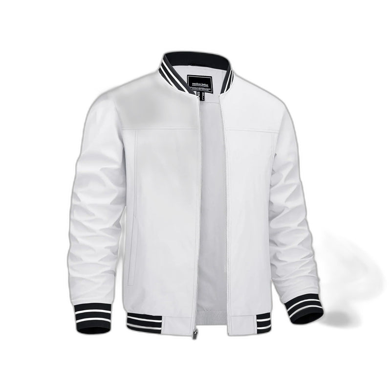 Men's Lightweight Bomber Jacket - White